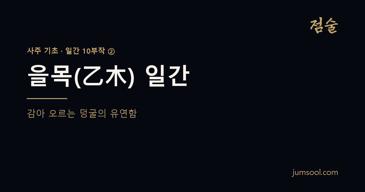 을목(乙木) 일간 — 감아 오르는 덩굴의 유연함