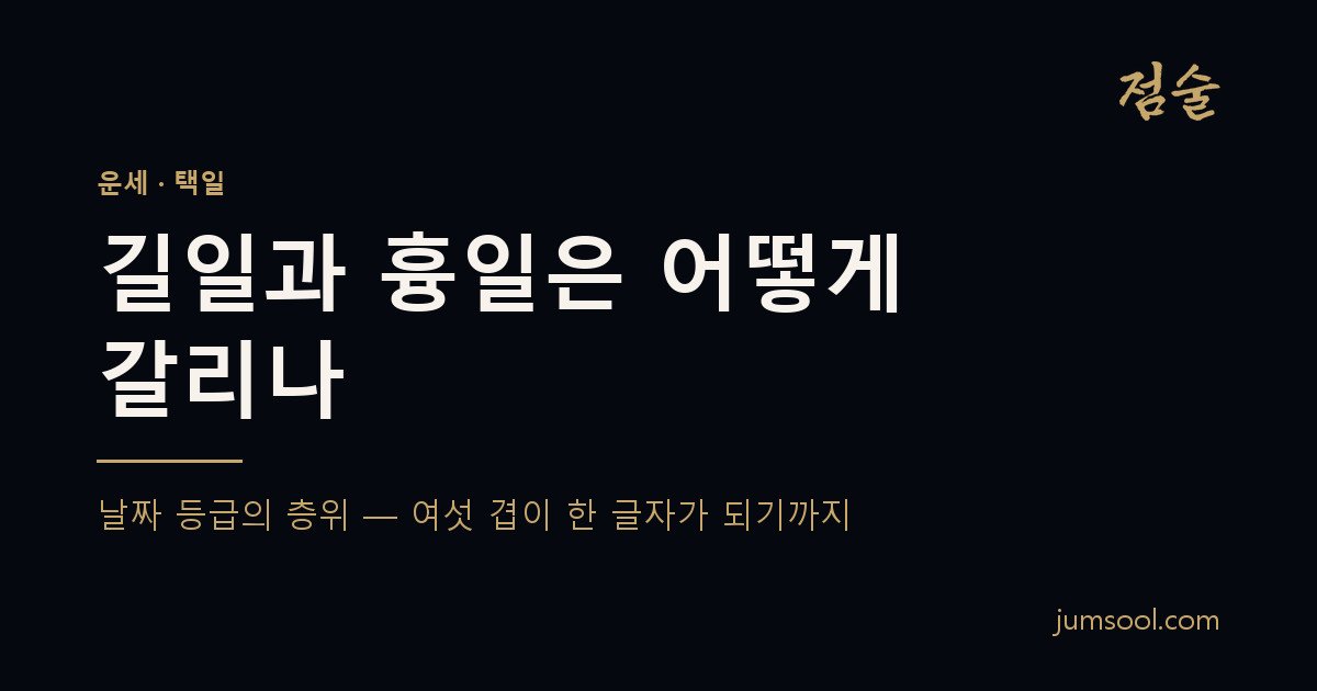 길일과 흉일은 어떻게 갈리나 — 날짜 등급의 층위